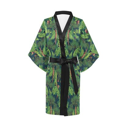 Rainforest Pattern Print Design A01 Women's Short Kimono