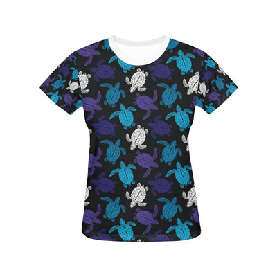 Sea Turtle Print Design LKS306 Women's  T-shirt