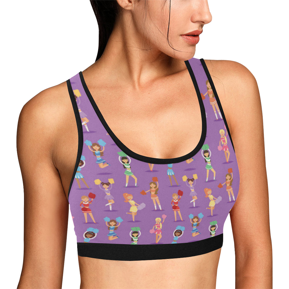 Cheerleader Pattern Print Design 02 Sports Bra