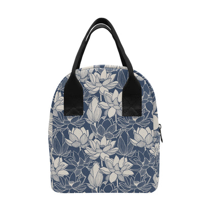 Water Lily Pattern Print Design WL04 Insulated Lunch Bag