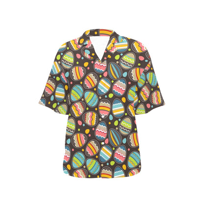Easter Eggs Pattern Print Design RB03 Women's Hawaiian Shirt