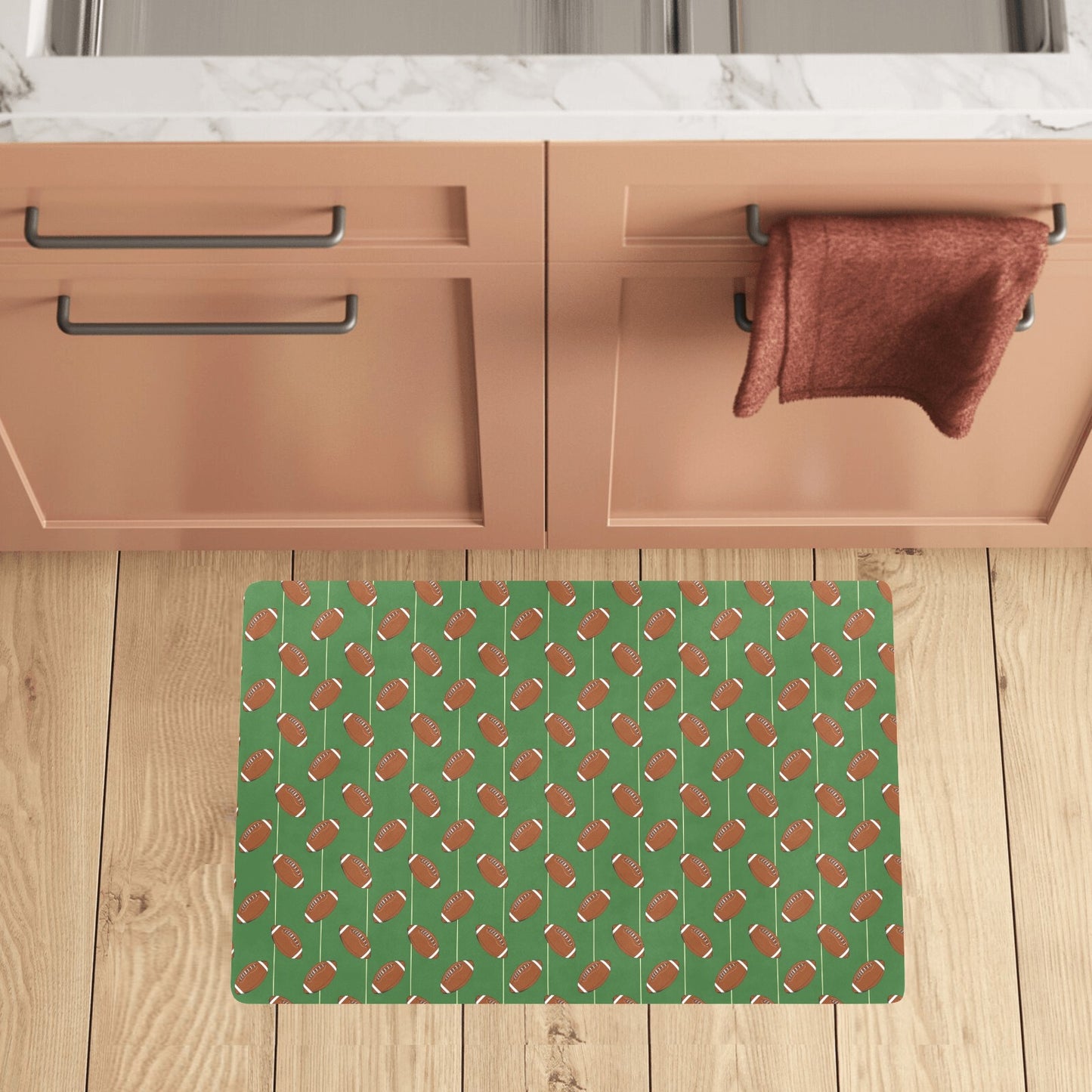 American Football on Field Themed Kitchen Mat