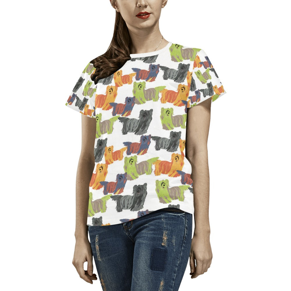 Skye Terriers Print Design LKS301 Women's  T-shirt