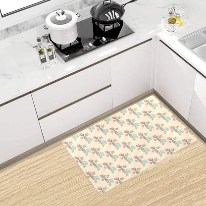 Mermaid Girl With Fish Design Print Kitchen Mat
