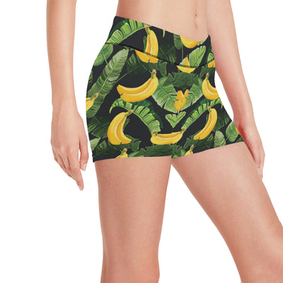 Banana Pattern Print Design BA01 Yoga Shorts