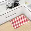 Checkered Red Pattern Print Design 04 Kitchen Mat