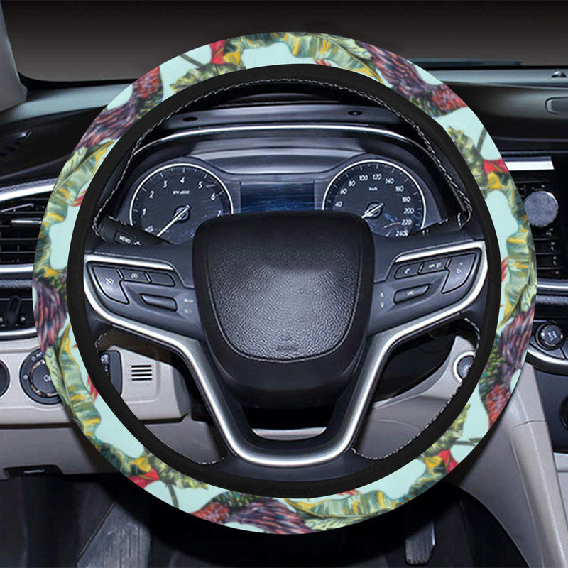 Hummingbird Cute Themed Print Steering Wheel Cover with Elastic Edge
