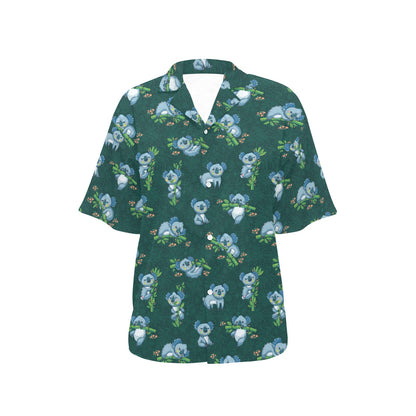 Koala Blue Design Print Women's Hawaiian Shirt