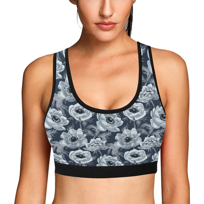 Anemone Pattern Print Design AM09 Sports Bra