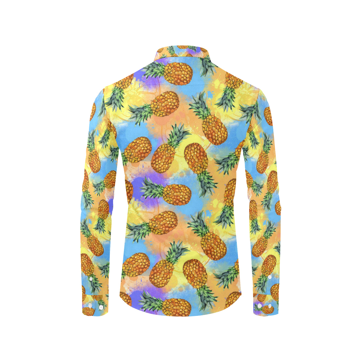 Pineapple Pattern Print Design PP09 Men's Long Sleeve Shirt
