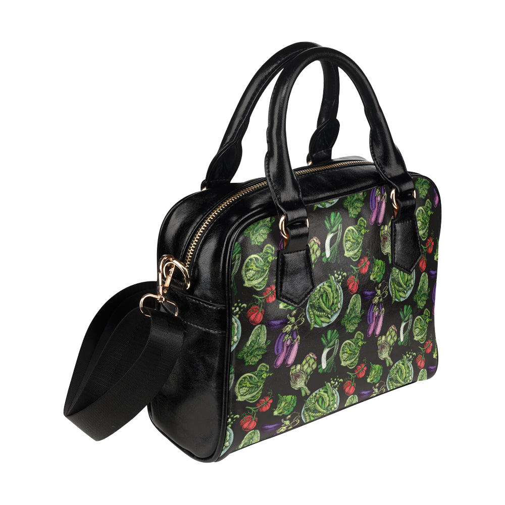 Lettuce Pattern Print Design 01 Shoulder Handbag
