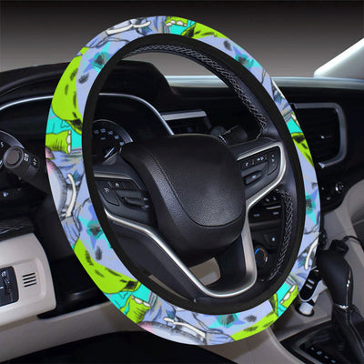 Elephant Art color Print Pattern Steering Wheel Cover with Elastic Edge