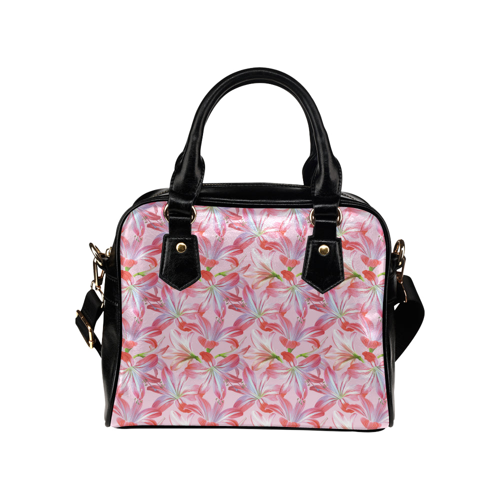 Amaryllis Pattern Print Design 02 Shoulder Handbag