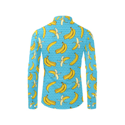 Banana Pattern Print Design BA08 Men's Long Sleeve Shirt