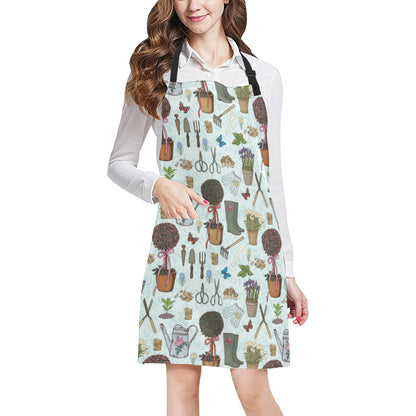 Gardening Pattern Print Design G01 Apron with Pocket