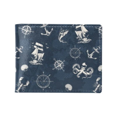 Nautical Sea Themed Print Men's ID Card Wallet