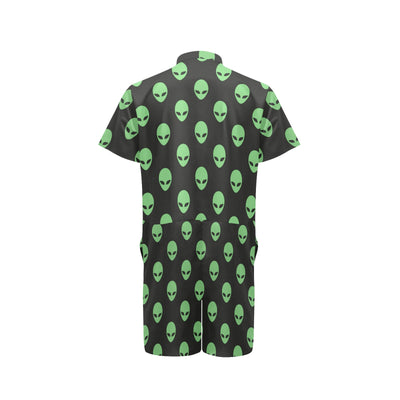 Alien Green Neon Pattern Print Design 01 Men's Romper