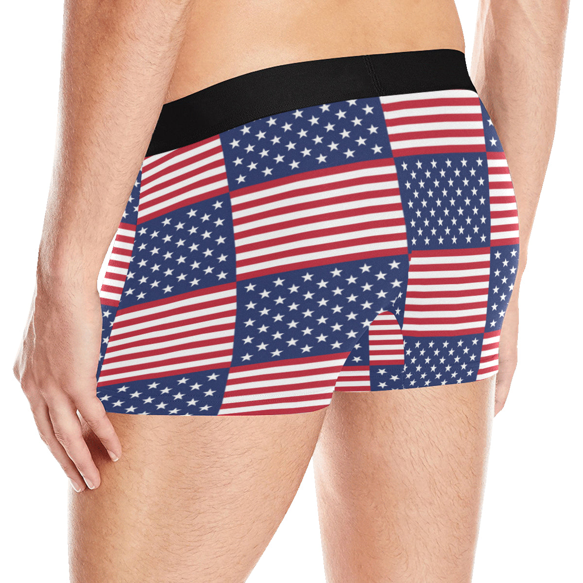 Patriotic US Flag Pattern Print Design A03 Men's Boxer Briefs