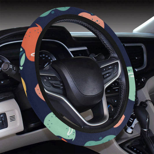 Apple Pattern Print Design AP09 Steering Wheel Cover with Elastic Edge