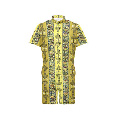 Polynesian Turtle Hawaiian Design Print Men's Romper