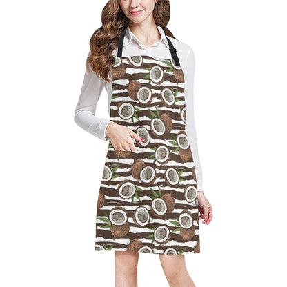 Coconut Pattern Print Design CN04 Apron with Pocket