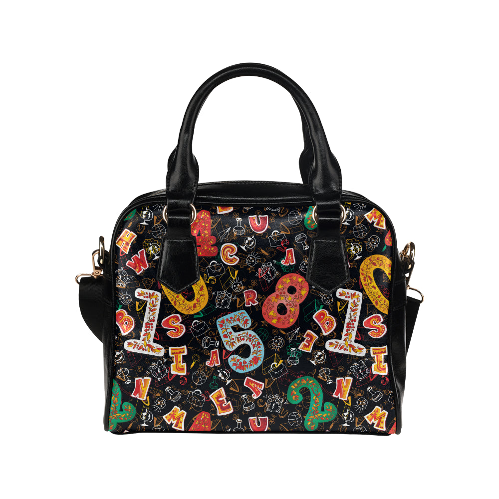 Number Pattern Print Design A03 Shoulder Handbag