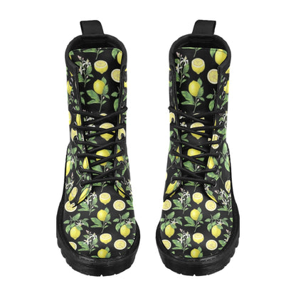 Lemon Pattern Print Design LM02 Women's Boots