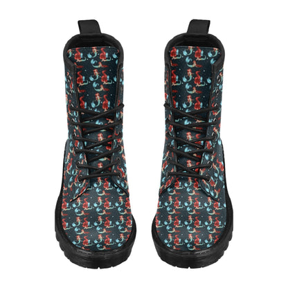 Mermaid Girl Themed Design Print Women's Boots