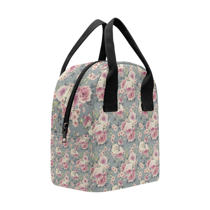 Peony Pattern Print Design PE05 Insulated Lunch Bag