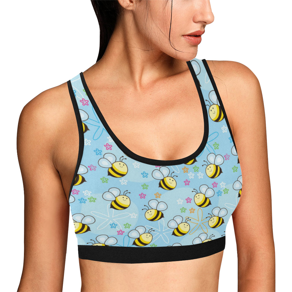 Bee Pattern Print Design BEE03 Sports Bra