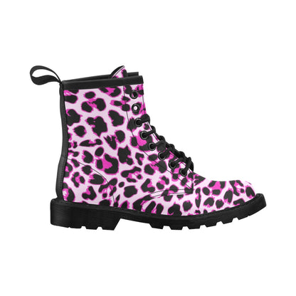 Pink Leopard Print Women's Boots