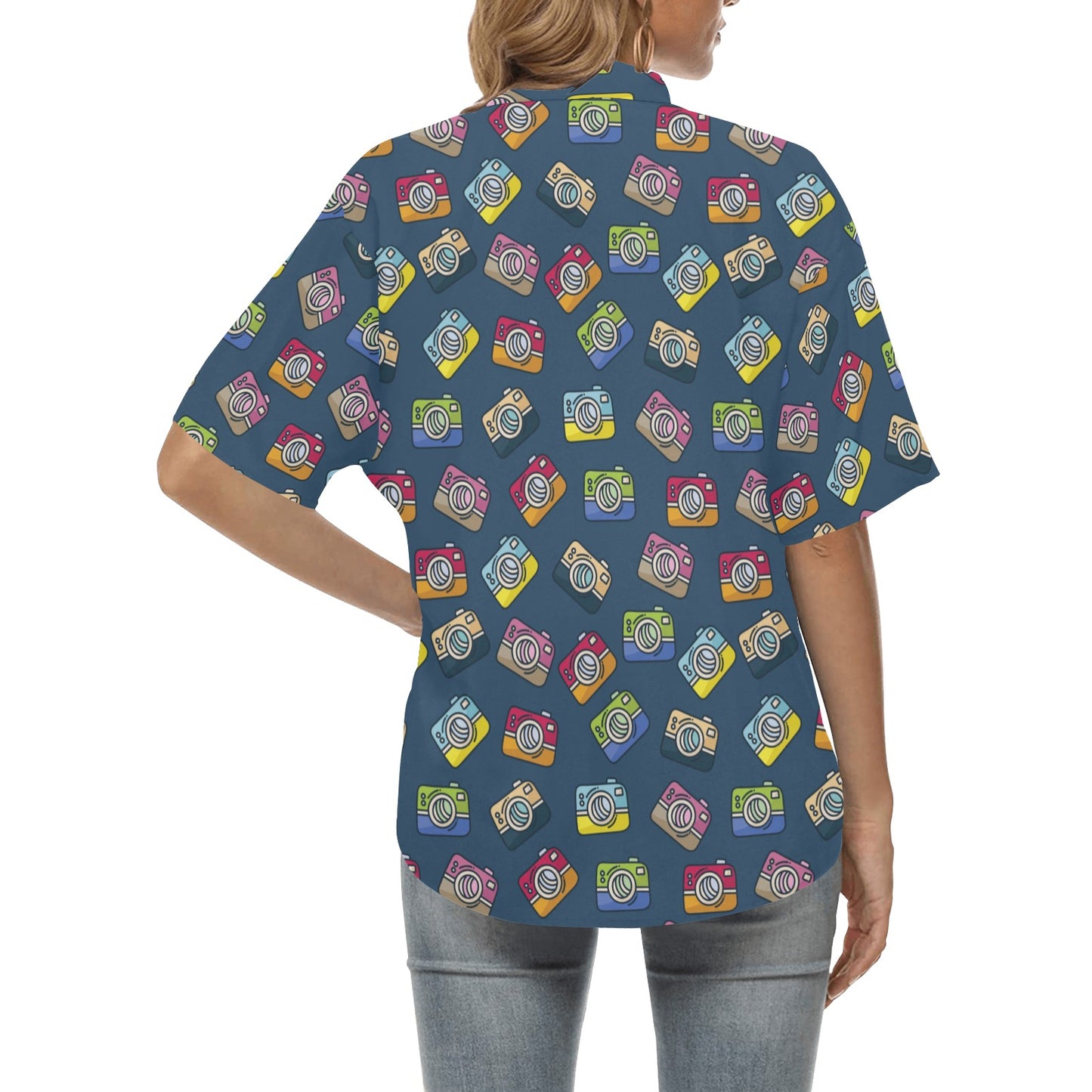 Camera Pattern Print Design 03 Women's Hawaiian Shirt