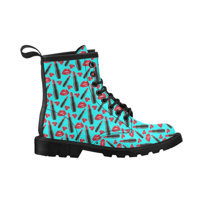 Lipstick Pattern Print Design LT02 Women's Boots