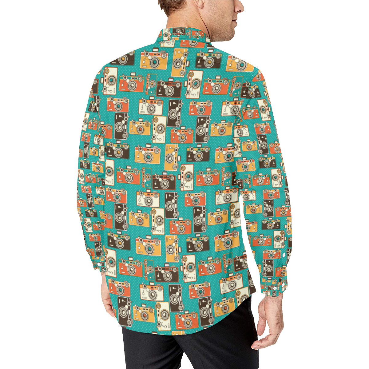 Camera Pattern Print Design 02 Men's Long Sleeve Shirt