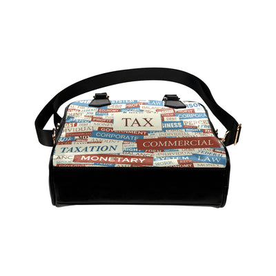 Accounting Financial Pattern Print Design 01 Shoulder Handbag