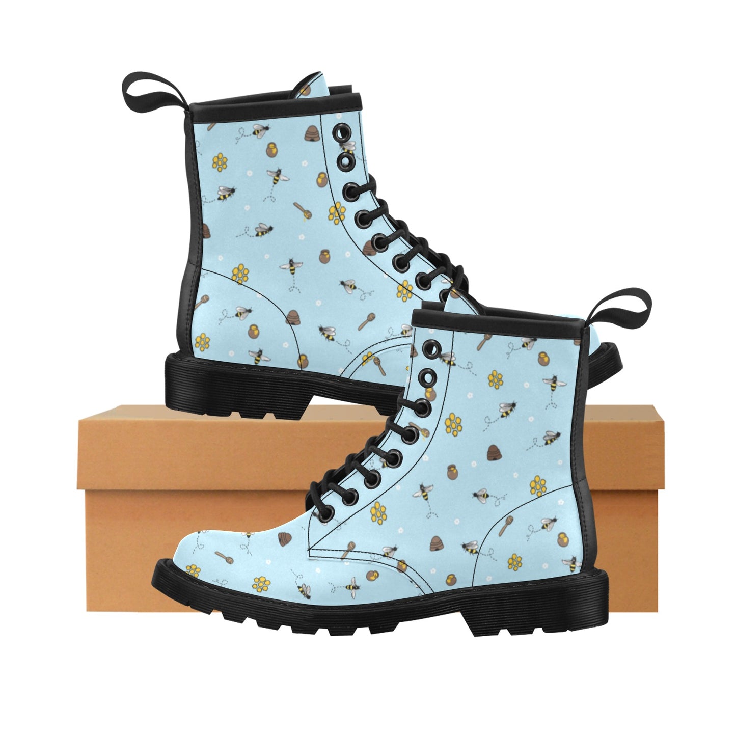Honey Bee Print Design LKS307 Women's Boots