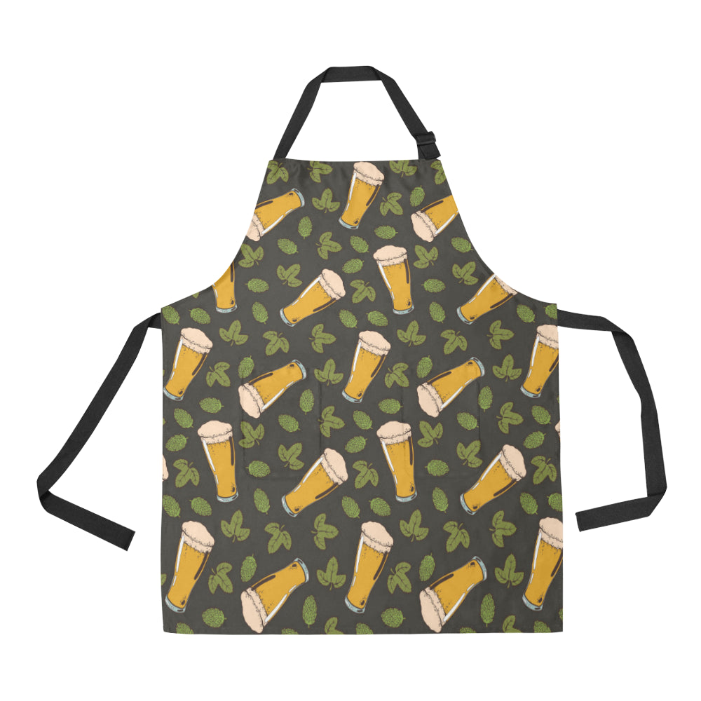 Beer Iris Pattern Print Design 02 Apron with Pocket