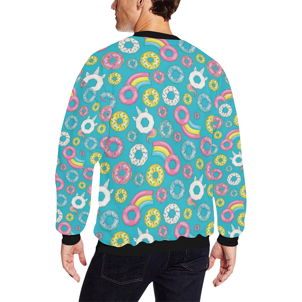 Donut Pattern Print Design DN013 Men Long Sleeve Sweatshirt