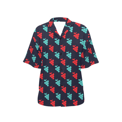 Grape Pattern Print Design GP07 Women's Hawaiian Shirt