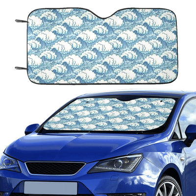 Wave Japan Style Print Design LKS304 Car front Windshield Sun Shade