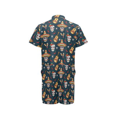 sugar skull Mexican Men's Romper