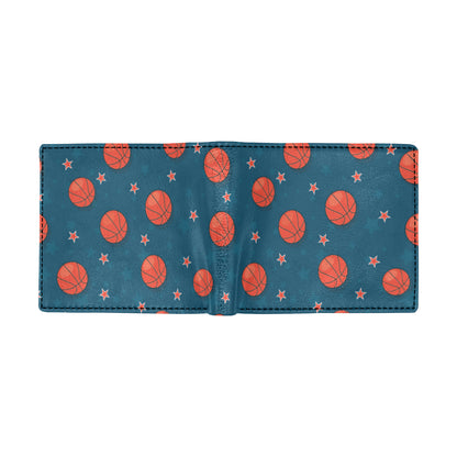 Basketball Pattern Print Design 02 Men's ID Card Wallet