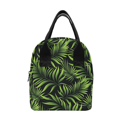 Palm Leaves Pattern Print Design PL07 Insulated Lunch Bag