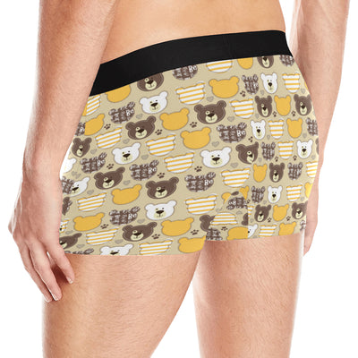 Bear PatchworkPattern Print Design 01 Men's Boxer Briefs