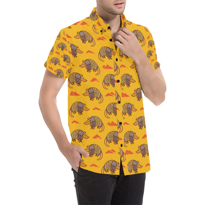 Armadillo Pattern Print Design 03 Men's Short Sleeve Button Up Shirt