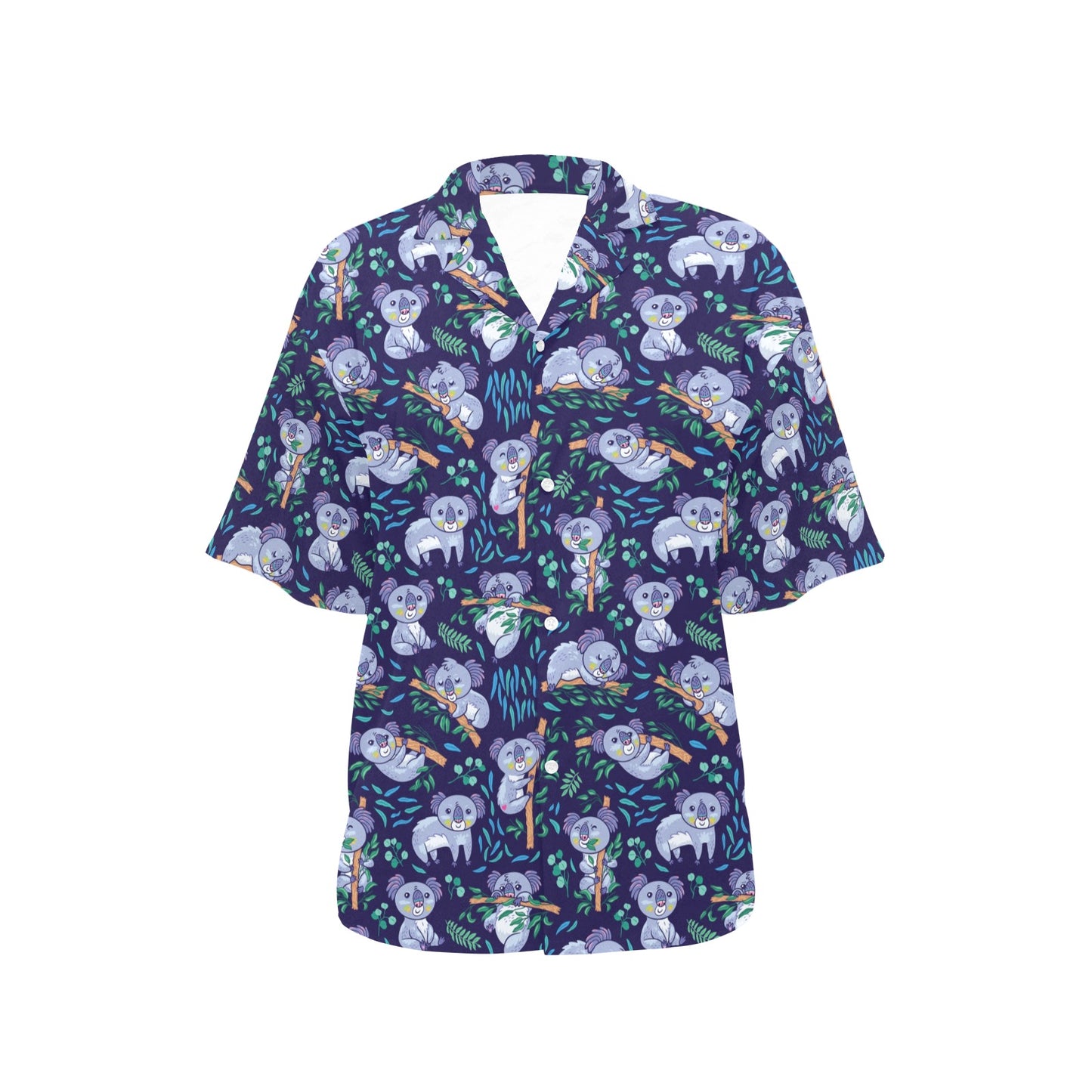 Koala Themed Design Print Women's Hawaiian Shirt