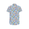 Mermaid Scales Pattern Print Design 05 Men's Short Sleeve Button Up Shirt