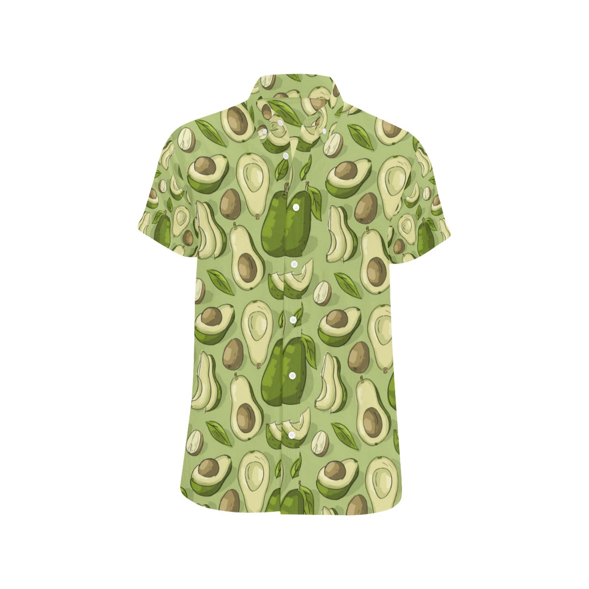 Avocado Pattern Print Design AC03 Men's Short Sleeve Button Up Shirt