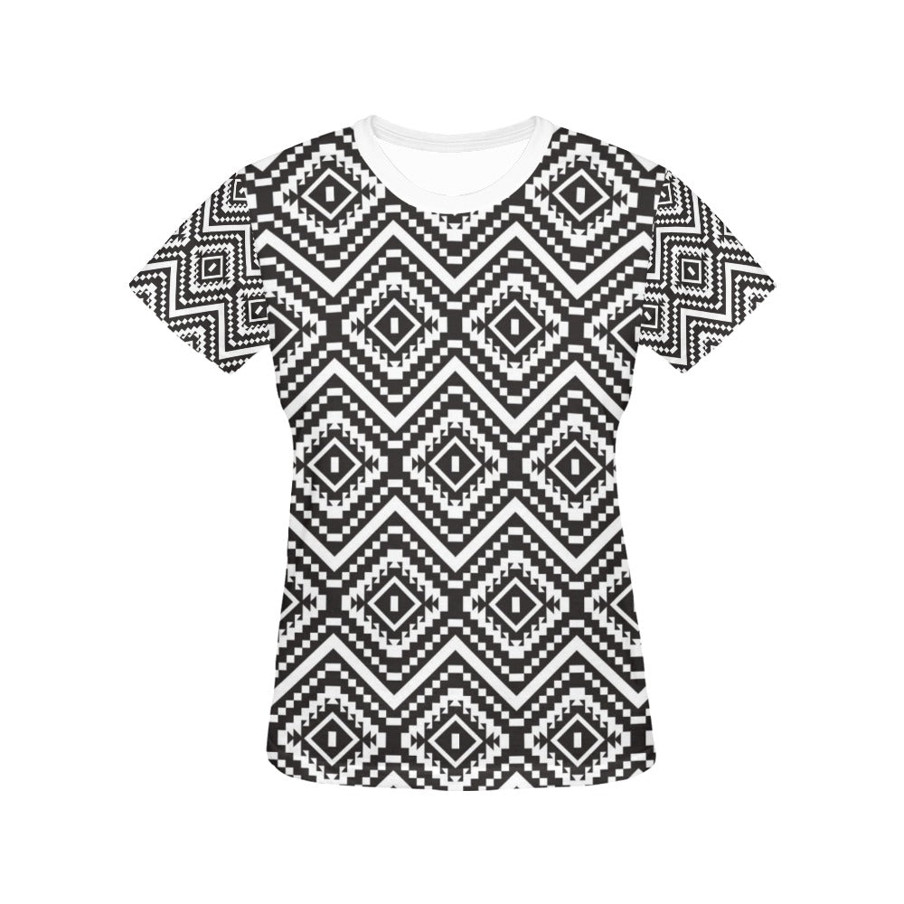 Tribal Pattern Print Design LKS303 Women's  T-shirt