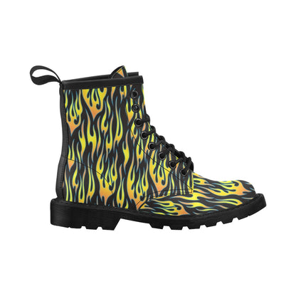 Flame Fire Yellow Pattern Women's Boots